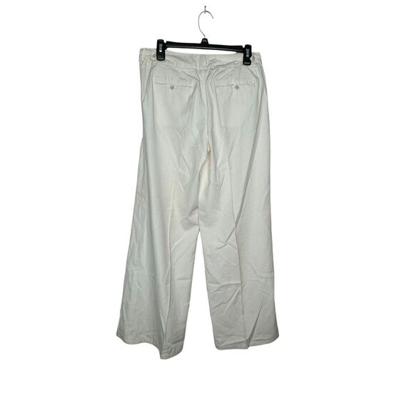 Da-Nang Surplus Women's Pants Logo Wide-Legs Mid-Rise Casual Cotton Cream Size 6 - Picture 3 of 10